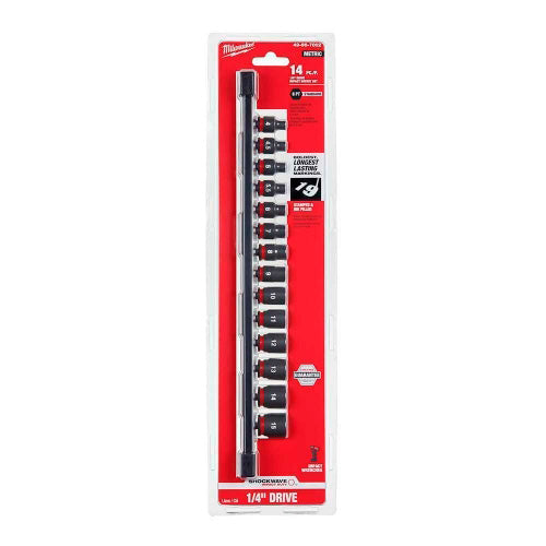 JUEGO DE DADOS DE IMPACTO METRICOS 14PZS MM 1/4 MILWAUKEE