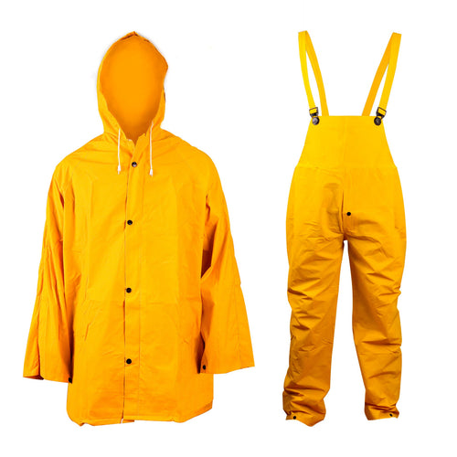 TRAJE IMPERMEABLE AMARILLO CHAQUETA Y JARDINERA XXL