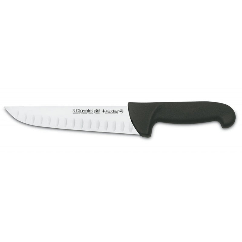 CUCHILLO TRES CLAVELES # 8074 ALVE- PROFLEX 20CMS MGO.NEGRO CARNICERO