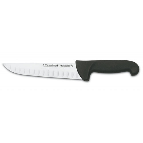 CUCHILLO TRES CLAVELES # 8074 ALVE- PROFLEX 20CMS MGO.NEGRO CARNICERO
