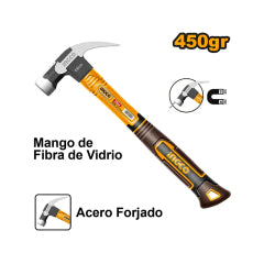 MARTILLO INGCO CARPINTERO M/FIBRA VIDRIO 16 OZ./450 GRS. #HCH81016