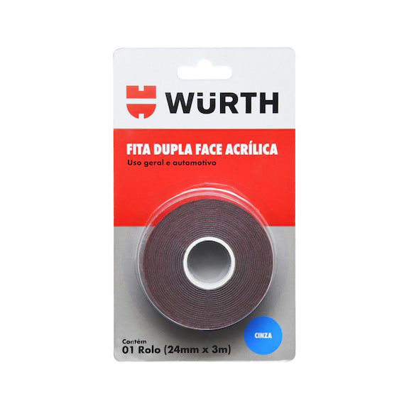CINTA DOBLE FAZ GRIS 12MMX20M - WURTH - WURTH