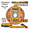 DISCO CORTAR METAL INGCO ULTRAFINOS JGO. 25 PZAS 4.1/2" X 1 X 7/8" #MCD11011525