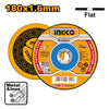 DISCO DE CORTE INGCO PLANO PARA METAL INOX 180x1.6x22MM 7" # MCD161801