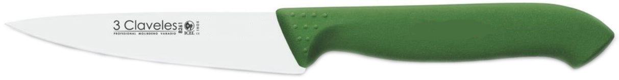 CUCHILLO TRES CLAVELES # 1337 PROFLEX MGO.ROJO 10 CMS VERDURA