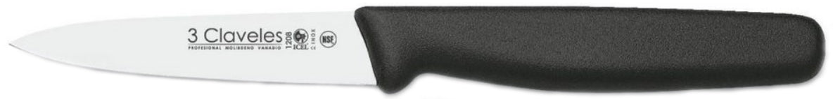 CUCHILLO TRES CLAVELES # 1208 MGO POLIPR NEGRO 9 CMS VERDURAS