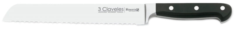 CUCHILLO TRES CLAVELES # 1591 INOX FORJADO M/ALEMAN PANERO 20 CMS (OF)