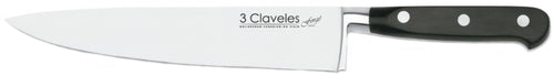 CUCHILLO TRES CLAVELES # 1563 INOX FORJADO EN CALIENTE FORGE COCINERO 20CM