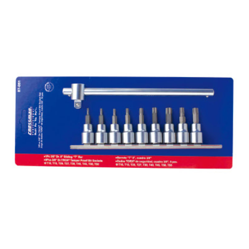 DADO CROSSMAN TAMPER PROOF TORX #87-051 3/8 DR JGO. 10 PZS