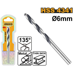 BROCA PARA METAL HSS INGCO 6 MM # DBT1200604