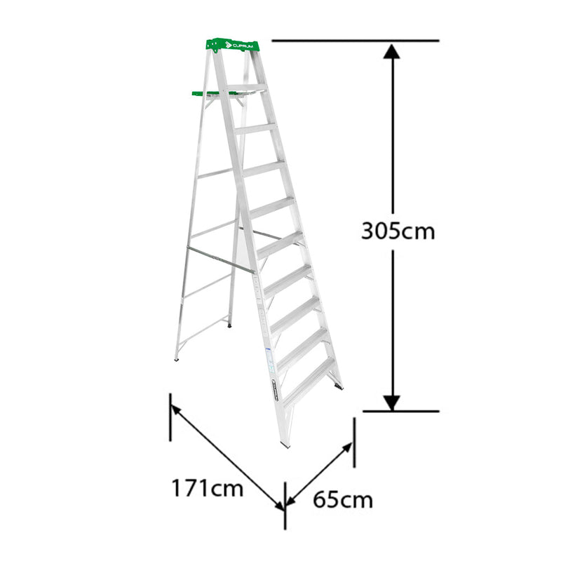 ESCALERA ALUMINIO TIJERA 10 PELDAÑOS CUPRUM