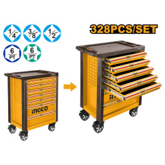 CAJA  INGCO METALICA 7 CAJONES C/HERRAMIENTAS JGO 328  PZAS # HTCS273281