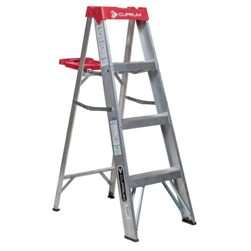 ESCALERA ALUMINIO TIJERA 1.22 MTS 4 PELDAÑOS 150 KG CUPRUM
