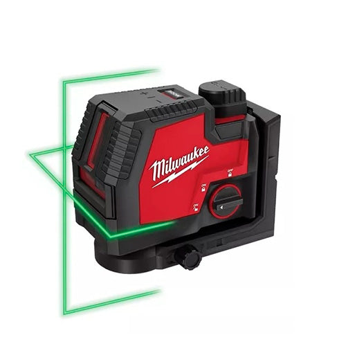 NIVEL LASER VERDE CRUZ MILWAUKEE 30 METROS CARGA USB 3521-21