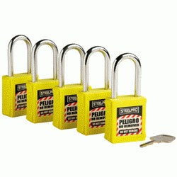 KIT DE 5 CANDADOS MK STEELPRO X10 AMARILLO