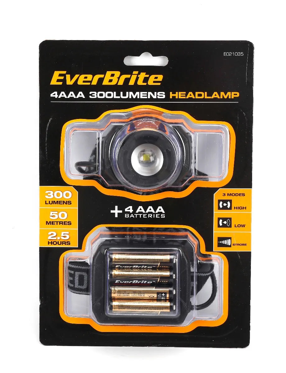 Linterna de cabeza 300 lumen 50 mts. (e021035) - EVERBRITE