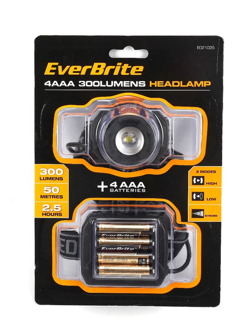 Linterna de cabeza 300 lumen 50 mts. (e021035) - EVERBRITE