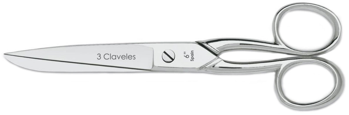 TIJERA TRES CLAVELES # 117 - 6" COSTURA IZQUIERDA
