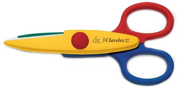 TIJERA TRES CLAVELES # 189 - 5.5" ESCOLAR ZIG-ZAG-JGO.12 PZS.