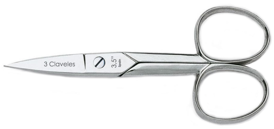TIJERA TRES CLAVELES # 2012 - 3.5" RECTA UNAS