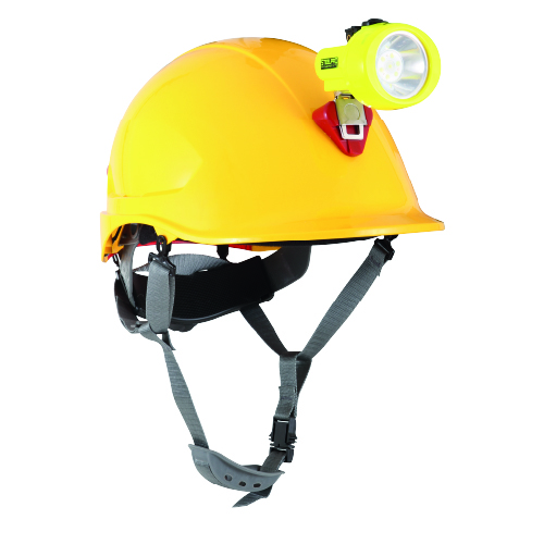CASCO STEELPRO ABS MTA AMARILLO CON PORTALAMPARA FULL