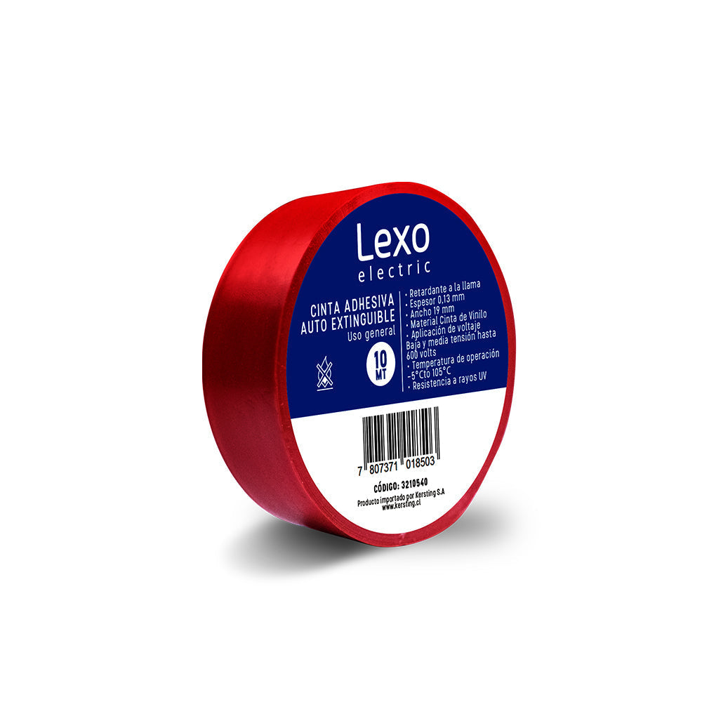 CINTA AISLANTE VINÍLICO 19 MM 10 METROS ROJA
