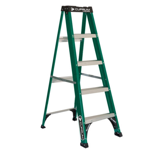 ESCALERA FIBRA VIDRIO TIJERA 5 PELDAÑOS CUPRUM