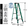ESCALERA FIBRA VIDRIO TIJERA 5 PELDAÑOS CUPRUM