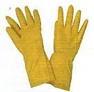 Guante domestico s flocado amarillo (lh/13-s) - GUANTES