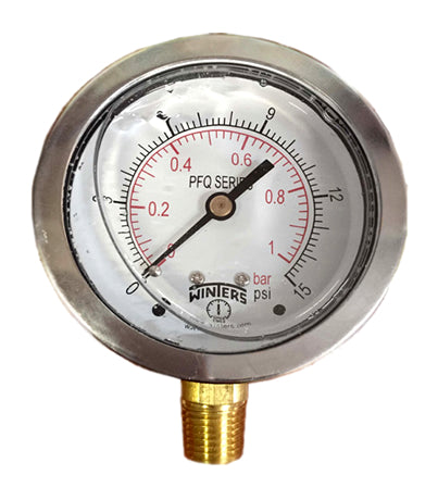 MANOMETRO WINTERS # PFQ805 1/4" NPT C/GLIC.INF 0/160 PSI/BAR