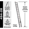 ESCALERA DE EXTENSIÓN ALUMINIO 28 PELDAÑOS 150KG CUPRUM