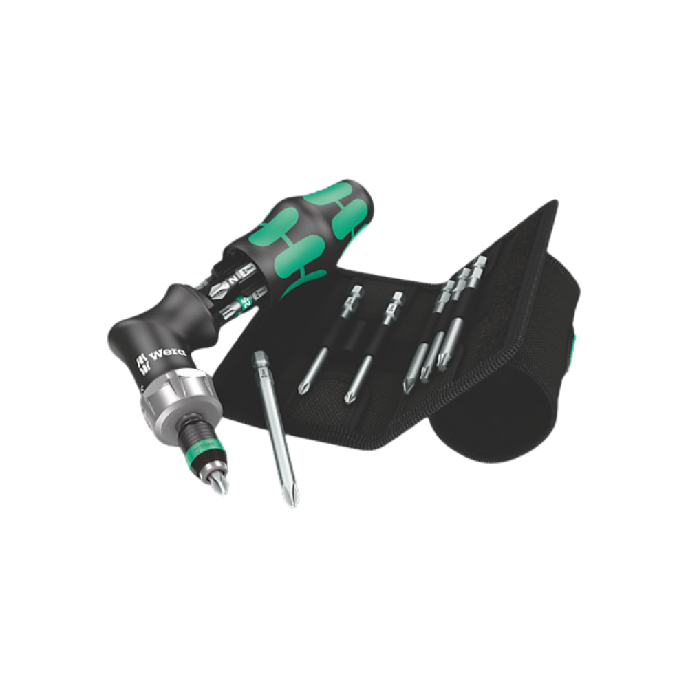 Set Destornillador Kraftform portapuntas 1/4con Bolso Pistol RA 4 Wera