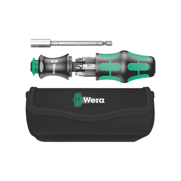 Set Destornillador Kraftform portapuntas 1/4con bolso Kompakt 28 Wera