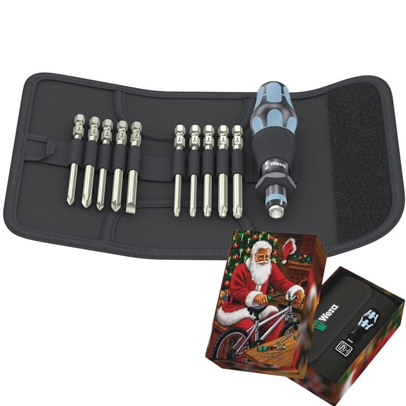 Set de puntas largas 89mm acero inoxidable + destornillador Kraftform Kompakt con estuche 11 Piezas Wera