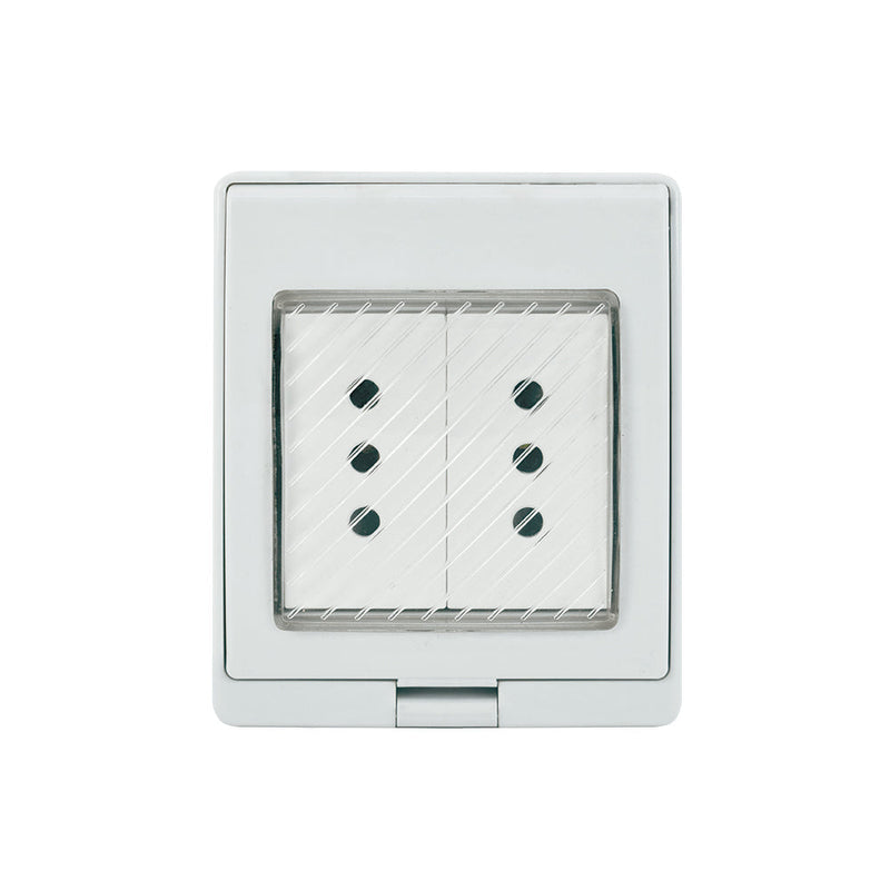 CONTENEDOR IP55 CON TOMACORRIENTE DOBLE 10A 250V BLANCO
