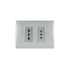 TOMA CORRIENTE DOBLE ANDES 10A MAS 10/16A 250V SILVER ARMADO