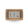 TOMA CORRIENTE DUPLEX 10A + 2 USB TITANIO BEIGE ARMADA