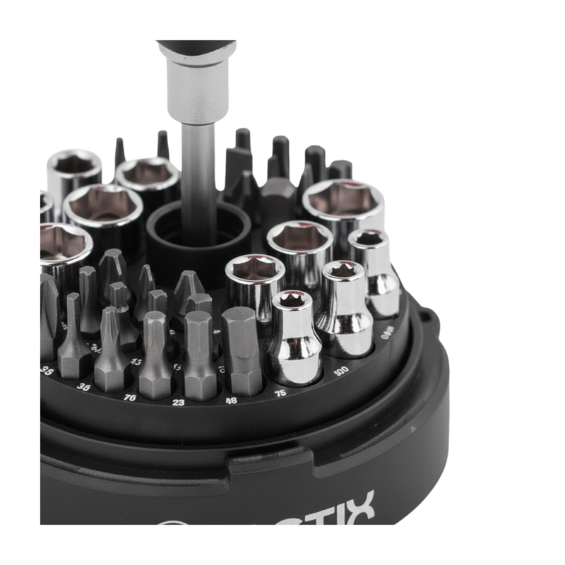 LLAVE CON CHICHARRA TACTIX 1/4 DR. # 900242 46 PIEZAS
