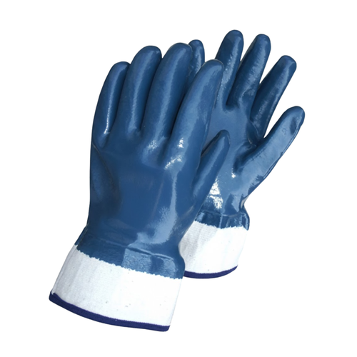 GUANTE NITRILO AZUL PUÑO SEGURIDAD (NITRO-A)
