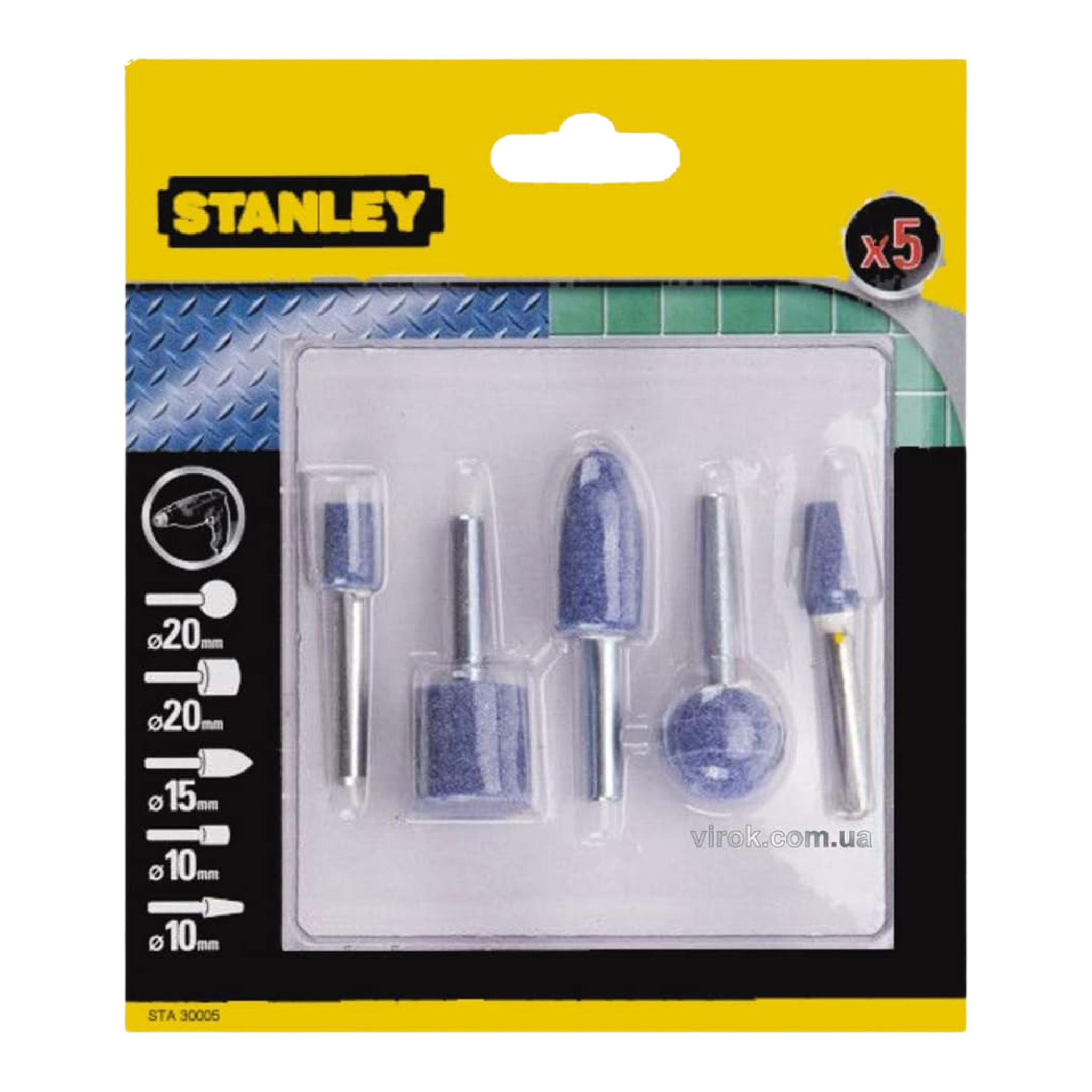 Jgo piedra esmeril vastago (sta30000-xj) - STANLEY