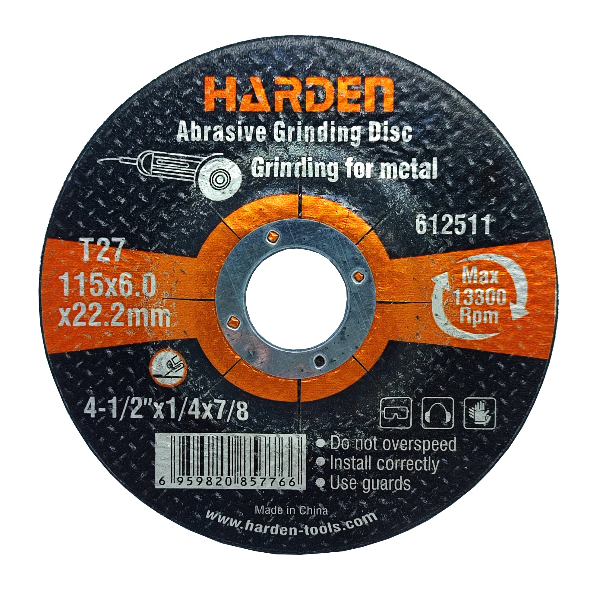 Disco de Desbaste para Metal 115 x 6.0 x 22.2 mm - HARDEN
