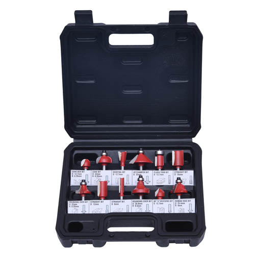 SET 12PZ FRESAS PARA ROUTER 1/4\ 6.35mm HARDEN