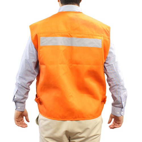CHALECO GEOLOGO POPLIN ALASKA C/CINTA NARANJO M