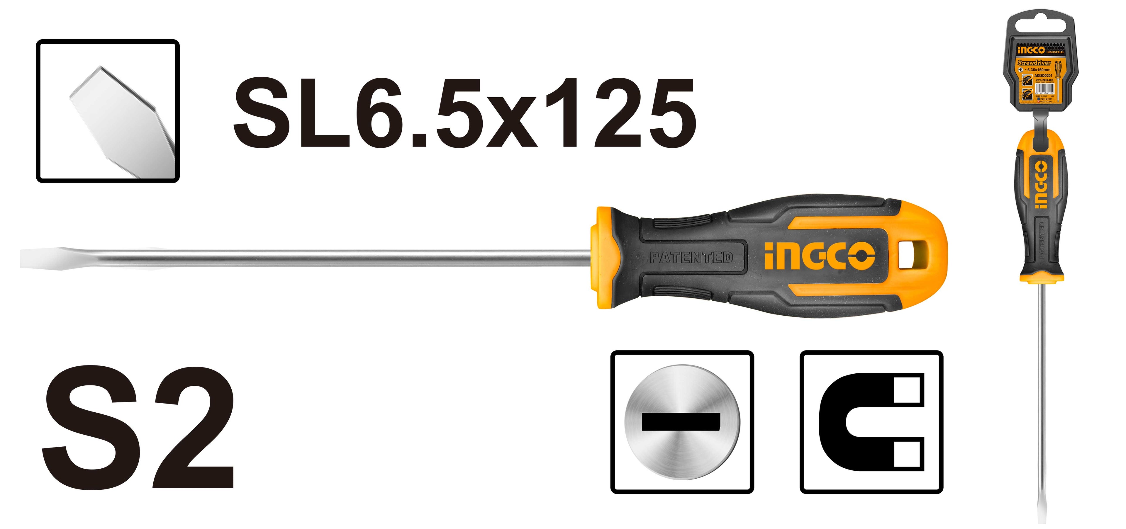 ATORNILLADOR INGCO CARPINTERO 6.5 x125 MM # HS686125(OF)