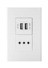 Modulo toma 10A + cargador USB blanco Blanco