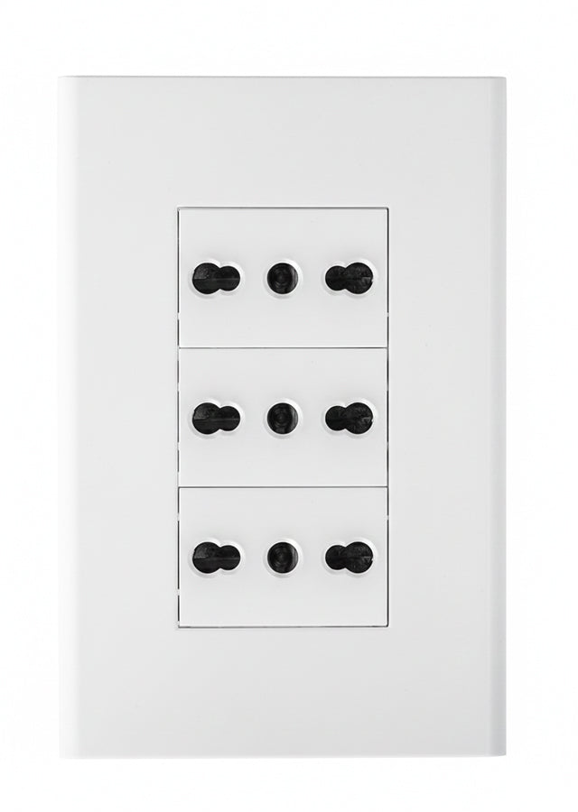 Modulo tomacorriente 10/16A triple blanco Blanco
