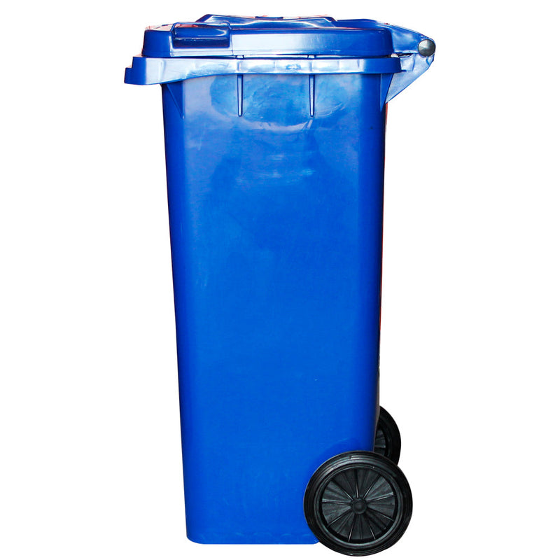 CONTENEDOR DE BASURA CON RUEDAS AZUL 120 LTS.