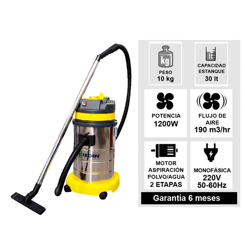 ASPIRADORA POLVO/AGUA 30 lts.
