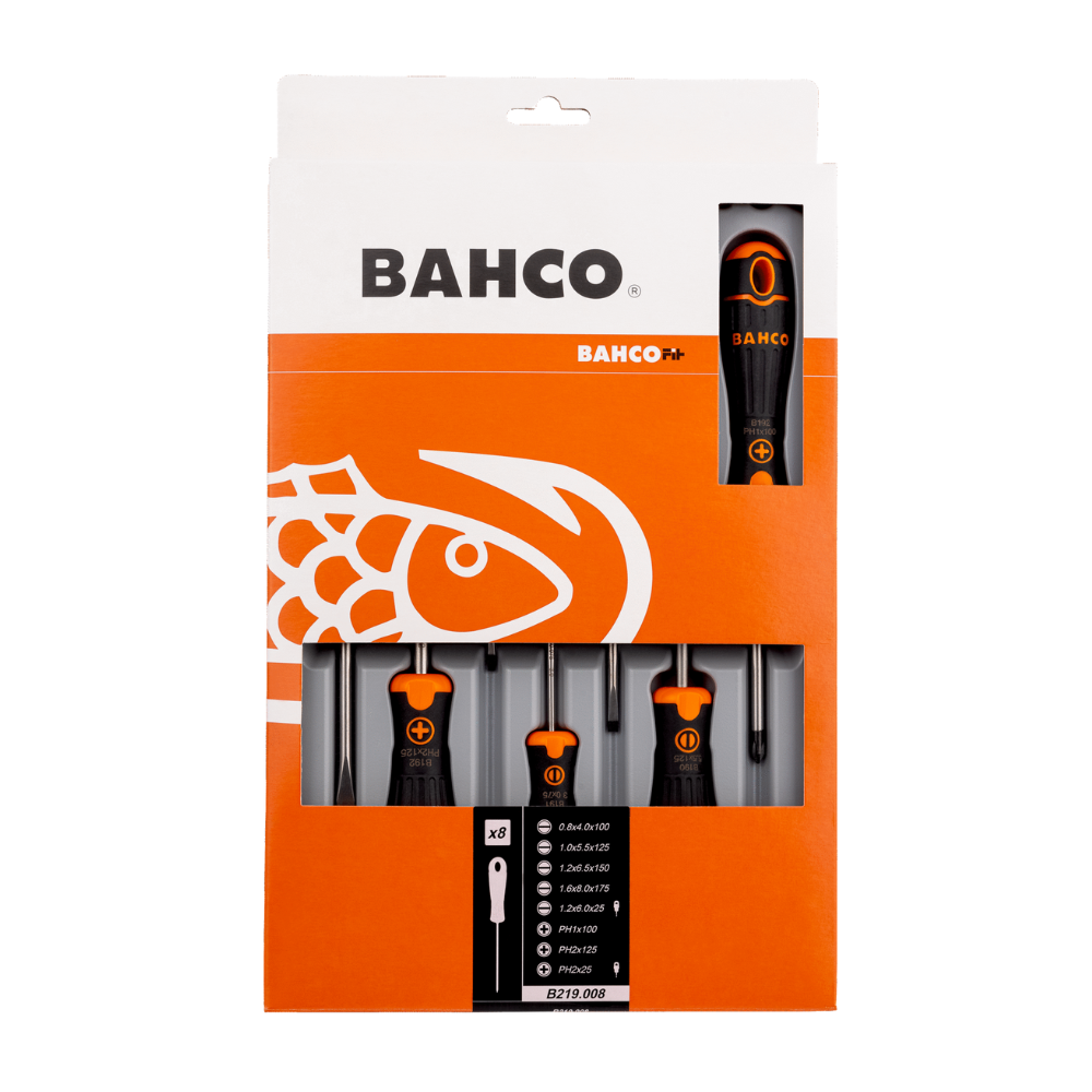 Juego Atornilladores Cruz y Paleta 8 Piezas BAHCO
