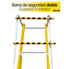 ESCALERA FIBRA VIDRIO PLATAFORMA 4 PELDAÑOS CON BARANDA DOBLE